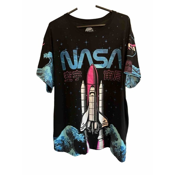 All Shirts Nasa T Shirt Men 2 Xl Japanese Hokusai Waves Space